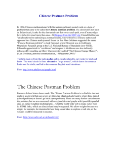 Chinese Postman Problem - Bryn Mawr School Faculty Web Pages