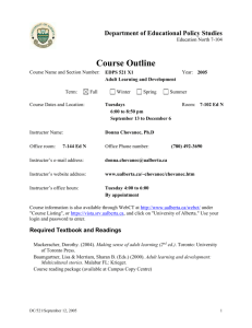 Course Outlines - University of Alberta