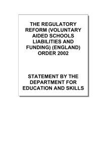 THE REGULATORY REFORM (VOLUNTARY AIDED SCHOOLS