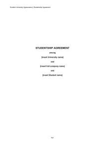 Studentship Agreement