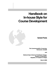 Handbook on In-house Style for Course Development (MS Word)