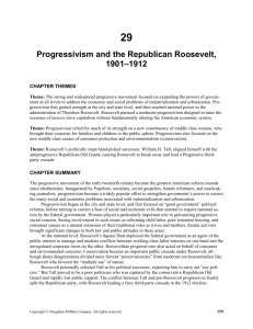 Chapter 29: Progressivism and the Republican Roosevelt, 1901-1912