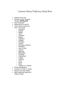 Costume History Proficiency Study Sheet