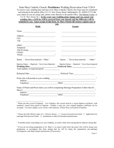 Parishioner Wedding Reservation Form