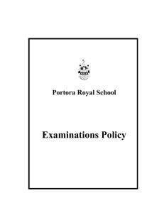 EXAMINATIONS POLICY - Portora Royal School