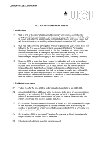 UCL Access Agreement 2015/16