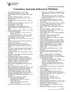 Veterinary Journals Indexed in PubMed