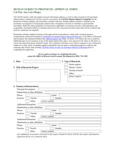 Human Subjects Protocol Approval Form