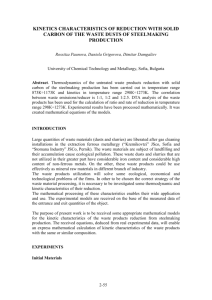 KINETICS CHARACTERISTICS OF REDUCTION WITH SOLID