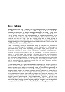 Press release In the exhibition Oman, from 17 October 2009 to 18