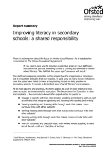 Improving literacy in secondary schools: report summary