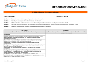 record of conversation - Health Industry Training