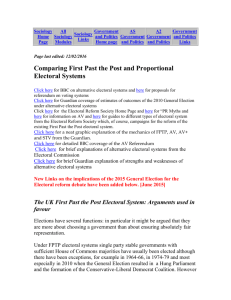 Comparing First Past the Post and Proportional Electoral Systems