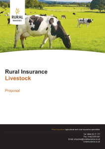 Rural Insurance Livestock Proposal Rural Insurance agricultural and