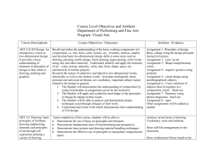 Course Level Objectives Visual Arts Worksheet