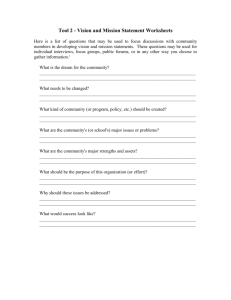 Tool 2 - Vision and Mission Statement Worksheets