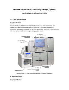 DIONEX ICS-3000 Ion Chromatography (IC) system