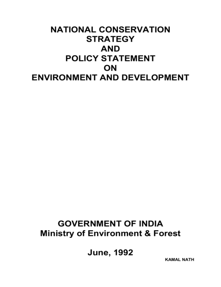 NATIONAL CONSERVATION STRATEGY