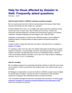 Help for those affected by disaster in Haiti: Frequently asked