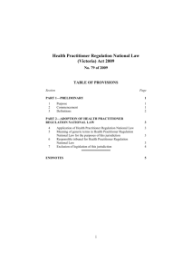 Health Practitioner Regulation National Law (Victoria) Act 2009