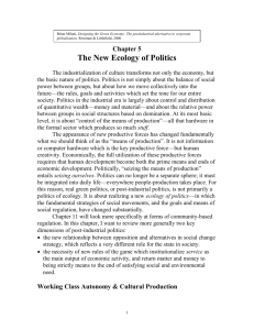 The New Ecology of Politics