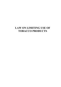 law on limiting use of tobacco products