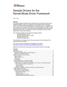 Sample Drivers for the Kernel-Mode Driver Framework