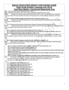 Common Core State Standards for ELA (Outcome Based)