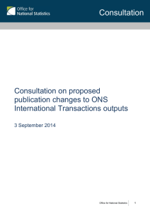 Consultation on Proposed Publication Changes to ONS International