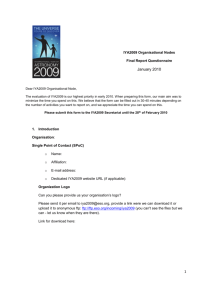 IYA2009 Organisational Nodes Final Report Questionnaire January