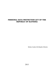 Personal Data Protection Act of the Republic of Slovenia of 2004