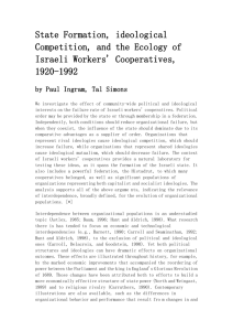 State Formation, ideological Competition, and the Ecology of Israeli