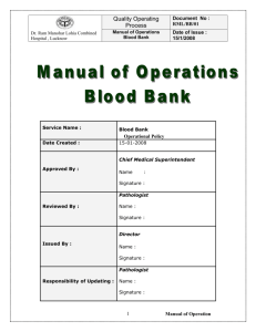 What is a Blood Bank - Department of Medical Health and Family