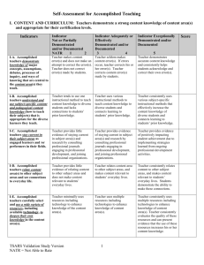 Effective Teacher Framework Rubric