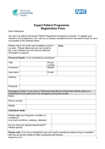 Expert Patient Programme Registration Form