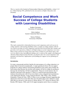 Social Competence and Work Success of College