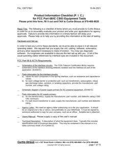 Checklist for FCC Part 68/IC CS03 Equipment Tests