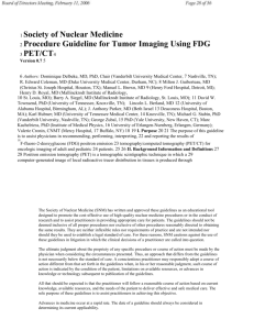 1 Society of Nuclear Medicine 2 Procedure Guideline for Tumor