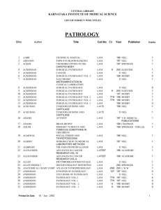 Pathology - Karnataka Institute of Medical Science
