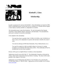 Kimball Lee Glass Memorial Scholarship