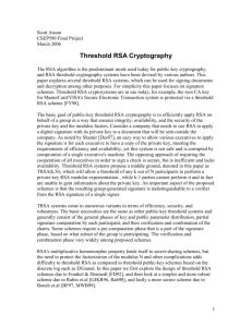 Threshold RSA Cryptography