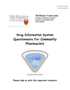 Topics for questions - Hamilton and District Pharmacists` Association