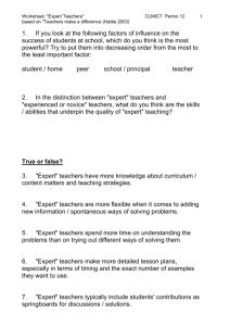 Worksheet Expert Teachers
