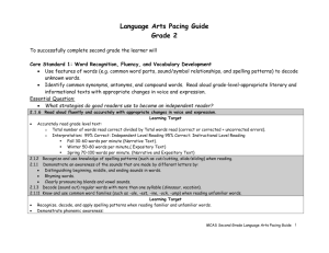 Language Arts Curriculum Map Grade 2