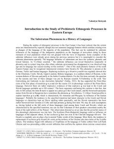The Substratum Phenomena in a History of Languages