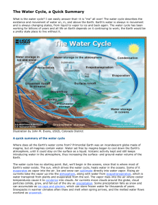 The Water Cycle, a Quick Summary