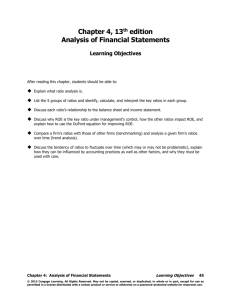 Chapter 4: Analysis of Financial Statements