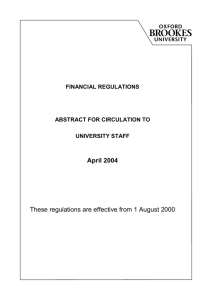 Financial regulations - Oxford Brookes University