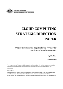 Cloud Computing Strategic Direction Paper