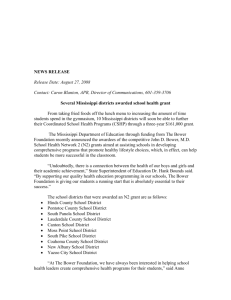 NEWS RELEASE - the Mississippi Office of Healthy Schools